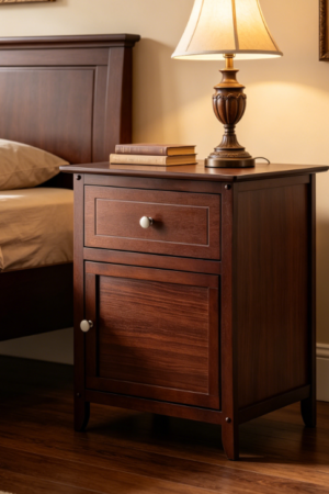 Wood Bedside Table, Walnut